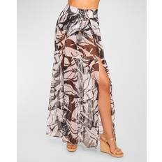 Skirts Ramy Brook Cecelia Coverup Maxi Skirt in Black Palm BLACK PALM