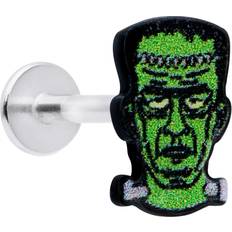 Piercings Body Candy 16G 316L Stainless Steel Glow in the Dark Green Monster Head Labret LipRing Tragus 8mm