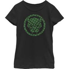 Children's Clothing Fifth Sun Girl's Marvel St. Patrick's Day Lucky Black Panther Mask Child T-Shirt Black