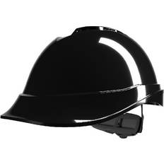 M Headgear MSA V-Gad Vented Safety Helmet with Fas-Tac III Suspension and Sewn PVC Sweatband, Black