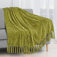 PAVILIA Olive Green Throw Blanket for Couch Blankets Green (152.4x127cm)