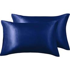 Square Pillow Cases Love's cabin Love's cabin Silk Satin Pillow Case Blue