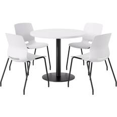 KFI Studios Midtown Pedestal White/Black Dining Set 16.5" 5