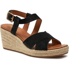 Textil Espadrilles Geox Damen PANAREA Wedge Sandal, Black