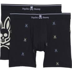 Psycho Bunny Men Men's Underwear Psycho Bunny Mens Cotton Modal Boxer Briefs 2-pack - Black