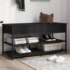 vidaXL Shoe Bench Black 100 x 42.5 x 50 cm