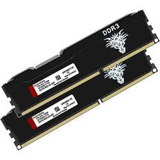 1333 MHz - 16 GB RAM Memory Yongxinsheng DDR3 16GB Kit 8GBx2 Desktop RAM 1333MHz PC3-10600 UDIMM Non-ECC Unbuffered 1.5V 2Rx8 Dual Rank 240 Pin CL9 PC Computer Memory Upgrade Module Black
