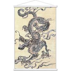 Trends International Japanese Dragon Wall with Magnetic Frame Poster