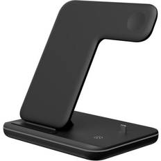 Keshen 3 in 1 Universal 15W Qi Wireless Charger for Iphone X 8 Xiaomi Quick Charge 3.0 Fast Charger Dock Stand for Apple Airpods Watch 4 3 2 1 black