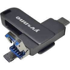 Memory Cards & USB Flash Drives Greenzech 32GB, Black 3 in 1 256G USB Flash Drive USB3.0 Type C MicroUSB Pendrive 32G 64G 128G Thumb Drive Memory Disk 360 Rotation U Disk