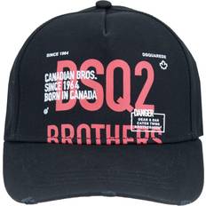 DSquared2 Men Headgear DSquared2 Mens Brothers Printed Cotton Gabardine Cap Black One