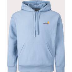 Carhartt WIP Mens Relaxed Fit American Script Hoodie Colour: 0F4XX Frosted Blue