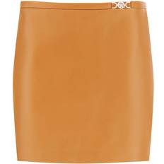 Versace Jupes Versace Women's Mini Leather Skirt - Caramel