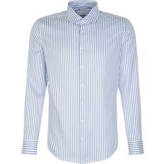 Seidensticker Business Shirt Slim Long Sleeve Kentcollar Stripes Mand Langærmede Skjorter Slim Fit hos Magasin Blue