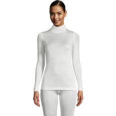 Seta Maglioni Lands' End Lightweight Silk Interlock Roll Neck Top - Ivory