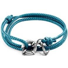 Anchor & Crew Ocean Blue Clyde Anchor Silver and Rope Bracelet