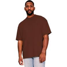 Casual Classics Ringspun Cotton Extended Neckline Oversized T-Shirt Chocolate