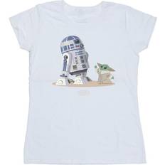 Clothing Star Wars The Mandalorian R2D2 And Grogu Cotton T-Shirt White