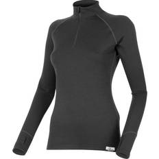 Lasting LAURA Frauen Merino 1/4 Zip Sweatshirt, 260gr schwarz