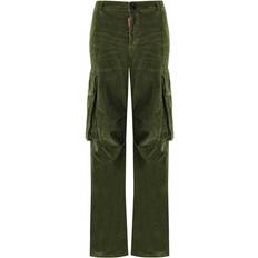 DSquared2 Dame Bukser DSquared2 Corduroy Cargo Bukser med Ribbet Mønster - Grøn
