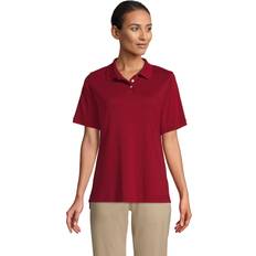 Polo Shirts Lands' End School Uniform Women Short Sleeve Interlock Polo Shirt