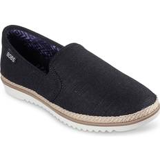 Skechers Women Espadrilles Skechers Flexpadrille Espadrille Flat Women's Black Flats Slip-Ons