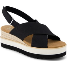 Toms Diana Cross Wedge Sandal Black BLACK