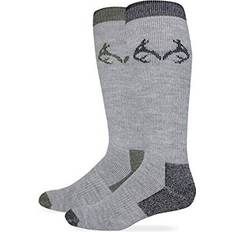 RealTree Mens Merino Wool Blend Socks, Pair, M 9-13 Blk/Green