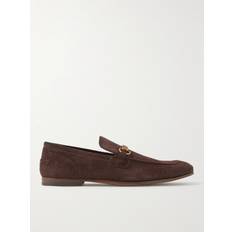 Wildleder Loafers Gucci Jordaan Horsebit Suede Loafers Men Brown