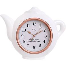 Carousel Home Rose Gold Teapot Shaped Kitchen Wall Clock