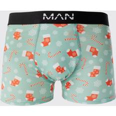 Kleding boohooMAN Candy Cane Print Boxers - Sage