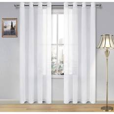 Curtains & Accessories DWCN White Sheer Linen Look