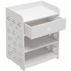 LivingAndHome Corner Flowers Bedside Table