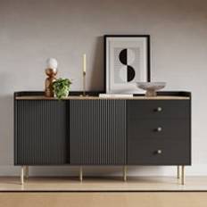 Dunelm Cabinets Dunelm Georgi Wide Black Sideboard