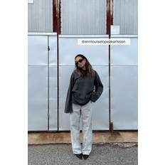 Loose Low Waist Long Jeans - Grå