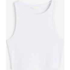 H&M Damen Tanktops H&M Damen Cropped Tanktop Weiß