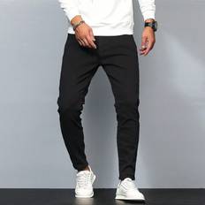 Shein Men'S Solid Color Slim Fit Jeans