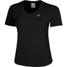 Asics Clothing Asics Road V-Neck Laufshirt Damen Schwarz, Größe