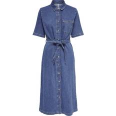 Klänningar Only Onllana Long Dress - Blue/Medium Blue Denim