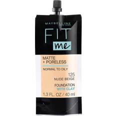 Maybelline New York Fit Me Matte Poreless Liquid Foundation Pouch - Nude Beige