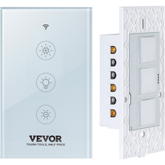 Electrical Accessories VEVOR WiFi Smart Light Dimmer Switch, 100-250V AC Wi-Fi 2.4GHz,App Remote Control Voice Compatible with Alexa Google Home Blue