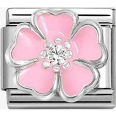 Stainless Steel Charms & Pendants Nomination CLASSIC Symbols Pink Flower Charm 330321/14