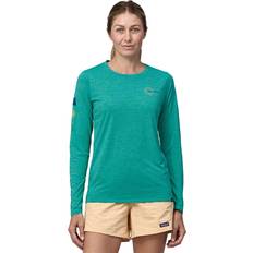 Patagonia Damen Cap Cool Daily Waters Longsleeve tuerkis