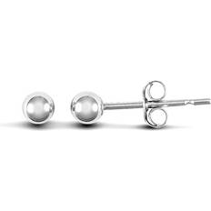 Jewelco London 9ct White Gold Ball Bead Stud Earrings, 3mm JES155 Silver