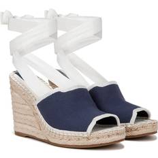 Synthetikleder Halbschuhe Franco Sarto Shoes Sierra Espadrille Wedge Sandal White/navy Blue Fabric 10.0 Open Toe White/navy Blue Fabric 10.0