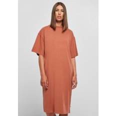 Jurken Urban Classics Organic Long Oversized Terracotta Jurk - Oranje