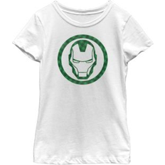 Marvel Girl's St. Patrick's Day Lucky Iron Man Mask Child T-Shirt White