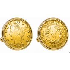 American Coin Treasures Liberty Nickel Bezel Coin Cuff Links - Gold