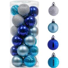 Valery Madelyn Decorations Set 24ct Navy Blue Silver Christmas Tree Ornament