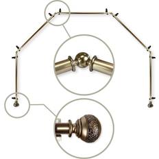 Brass Curtains & Accessories Rod Desyne Bay Window Curtain Steel Antique Brass